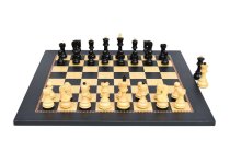 Houten Schaakset No: 6, KH 95 mm, Queen's Gambit bord met Zagreb stukken